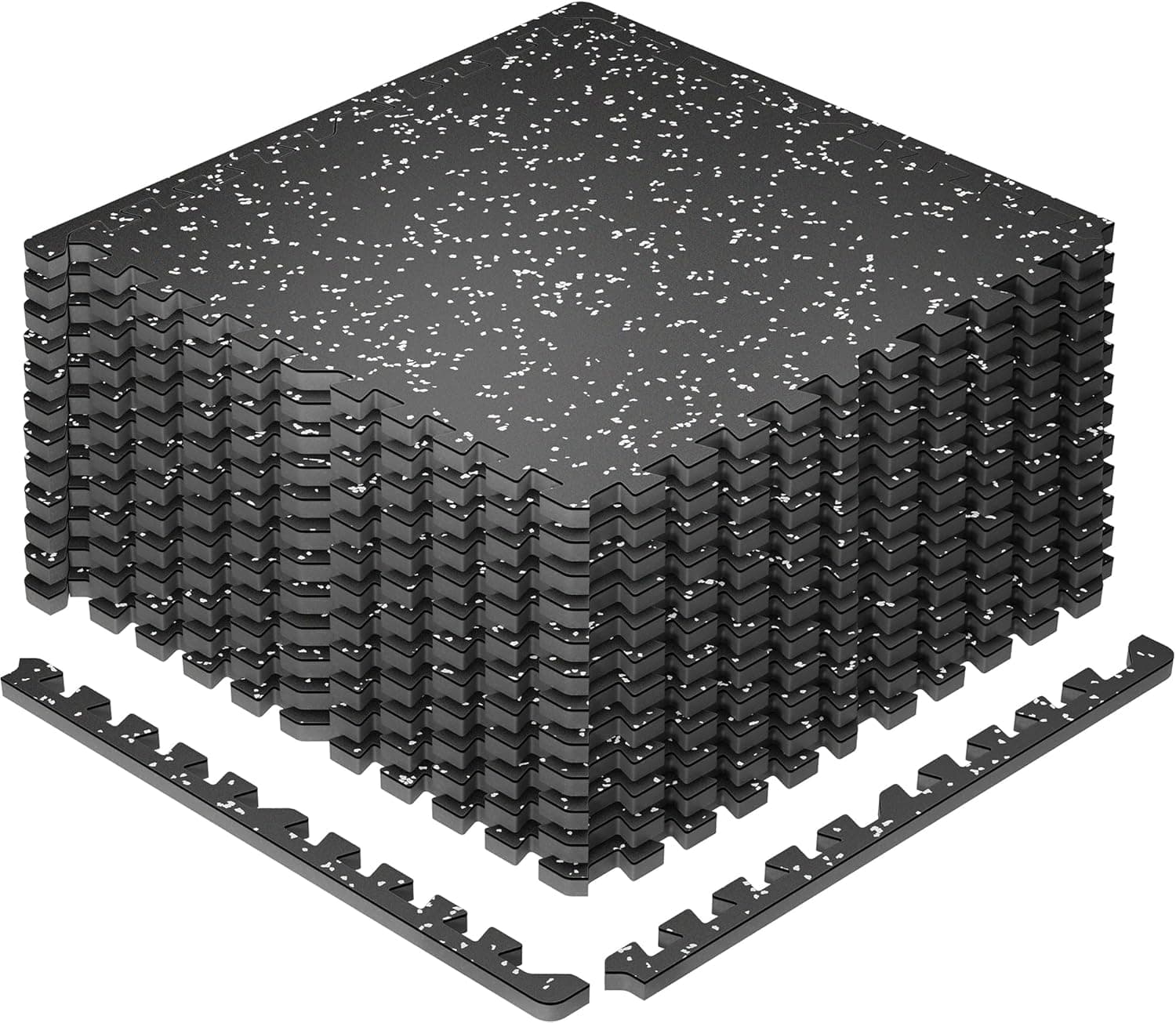 SUPERJARE 0.79in Extra-Thick Rubber Top Exercise Equipment Mats, 12 Pcs